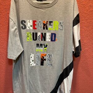 Reason Gray Graphic Tee with Multicolor Lettering